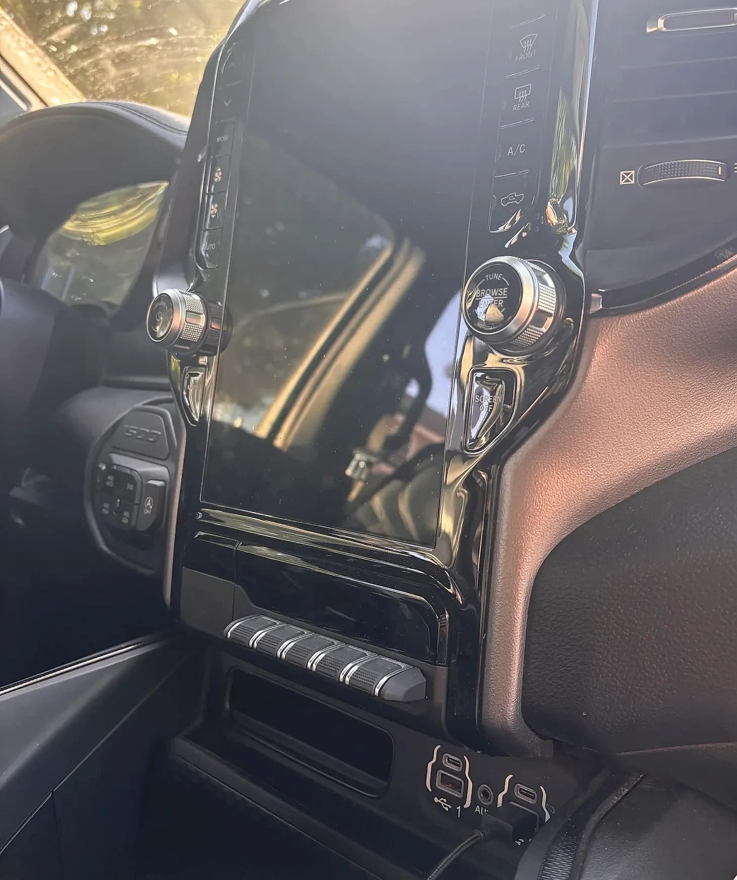 Cleaned center touchscreen and HVAC controls.