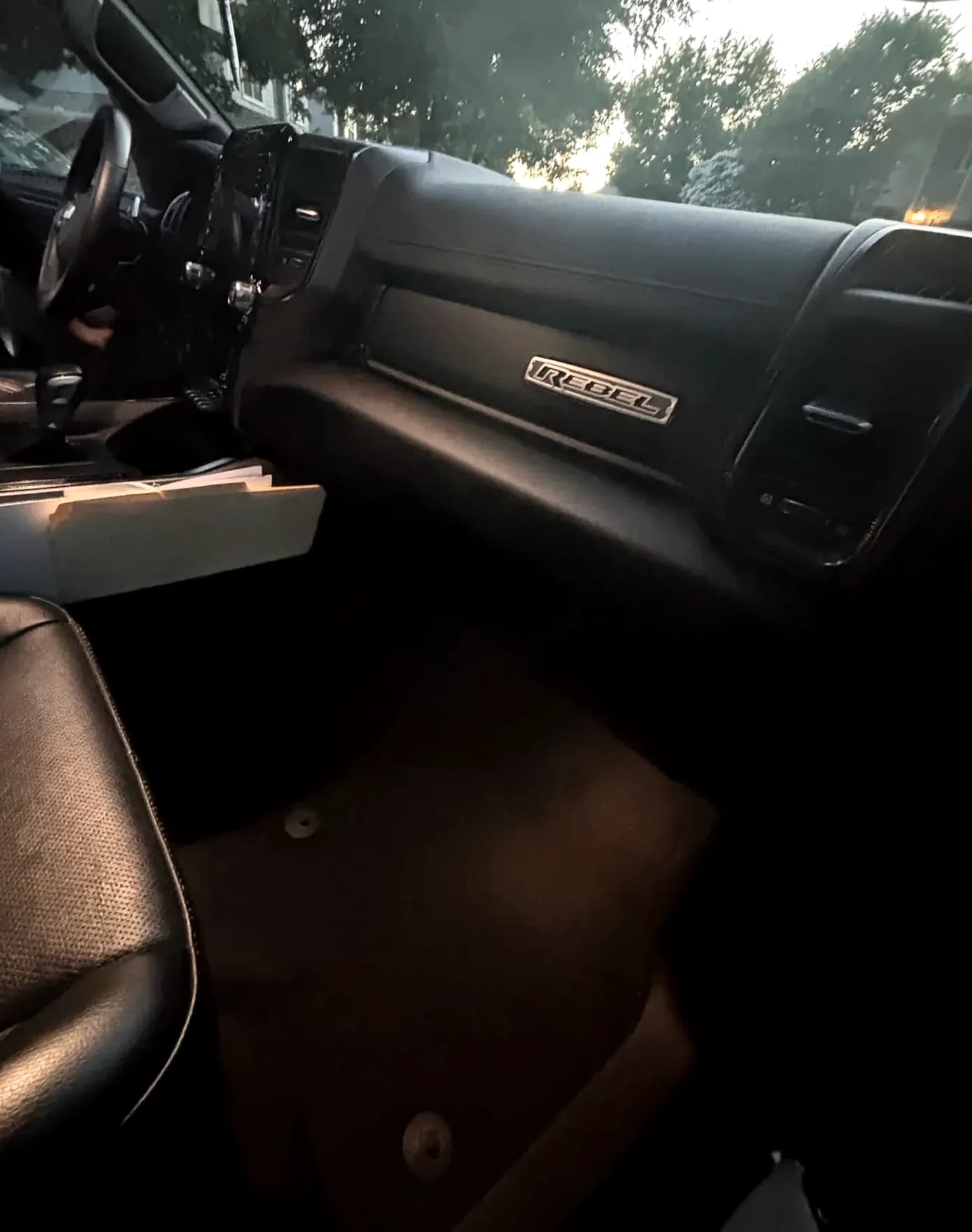 Dashboard with Rebel badge, cleaned and dressed.